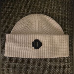 Maje Ivory Knit Beanie with Black Detail